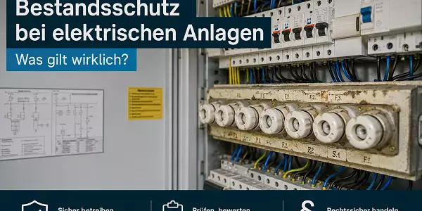 Elektrischer Schaltschrank mit Sicherungen und Leitungen – Symbolbild zum Thema Bestandsschutz bei elektrischen Anlagen.